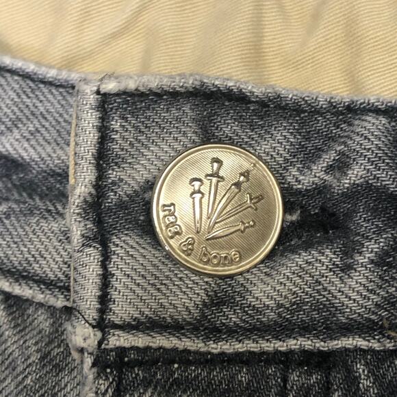 Rag & Bone Light Gray Button Fly Denim Jean High Rise Cut Off Shorts Size 26 - Picture 4 of 8